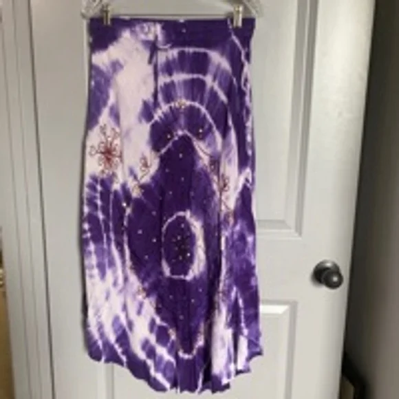 Women's pink Apple women Skirt Size L Purple White Tie Dye - Picture 1 of 4
